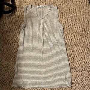 Michelle Mae Gray Striped Tank Top